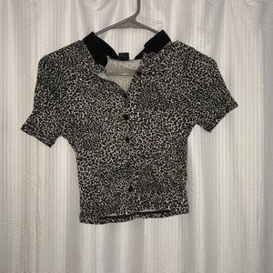 wild fable cheetah button up shirt